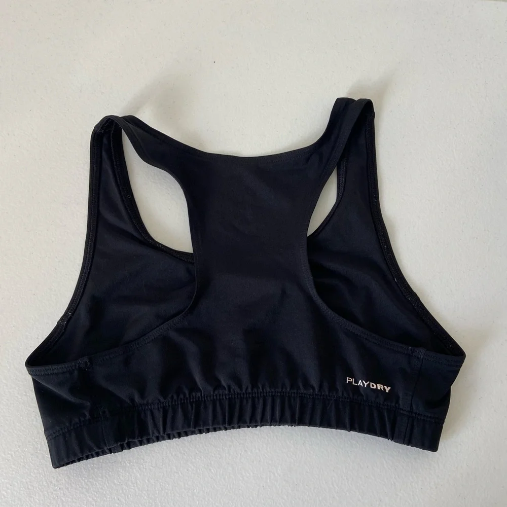 Reebok girl’s solid black racerback‎ nonpadded sports bra activewear large